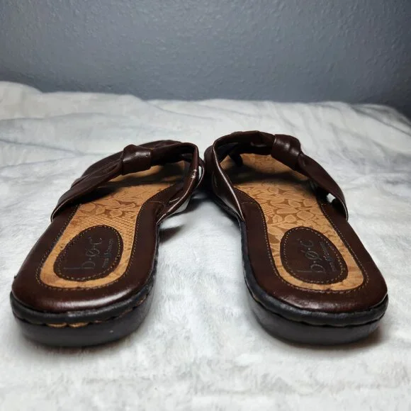 b.o.c. Brown Leather Cork Footbed Sandals - Size 8 - Picture 3 of 12